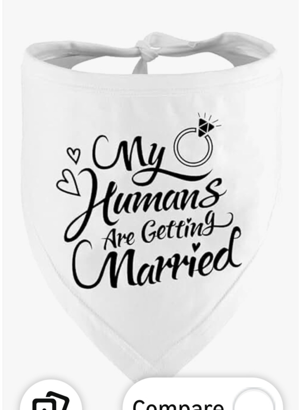NEW White Pet Bandana "My Humans Are Getting Married"
